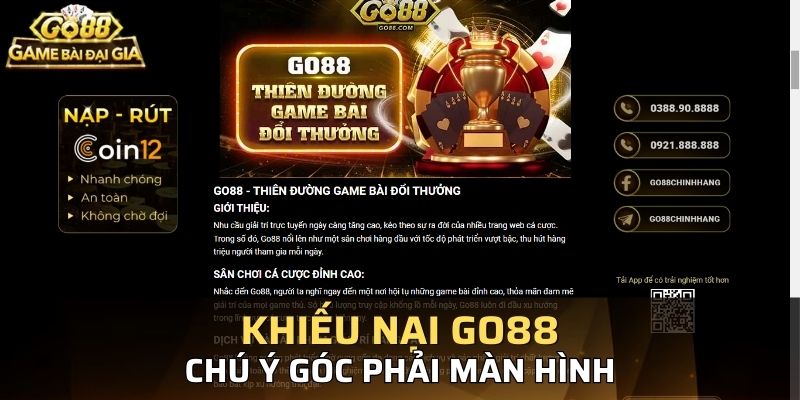 B?n có th? d? dàng th?y nh?ng cách liên h? v?i khi?u n?i Go88